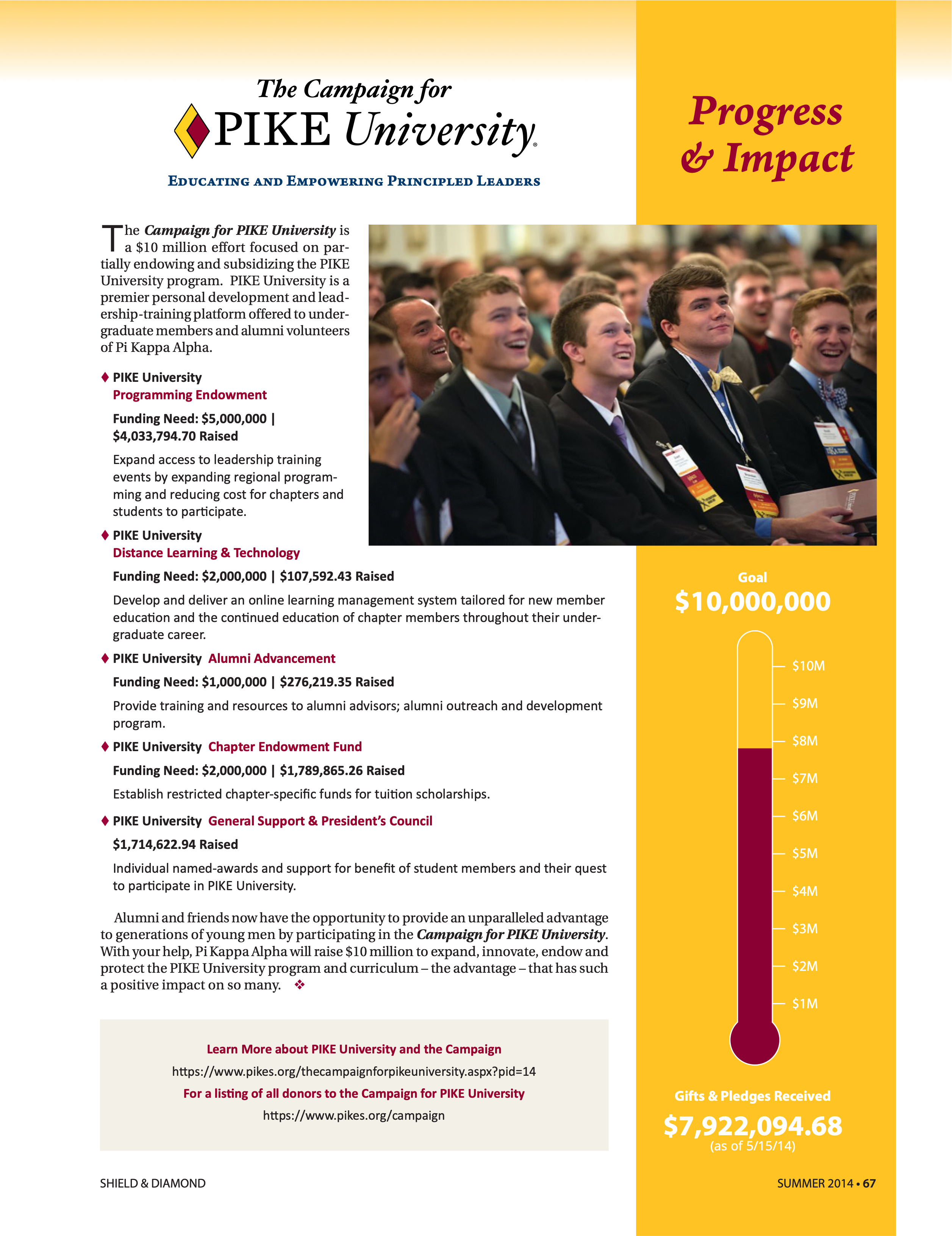 The Campaign for Pike University, Summer 2014